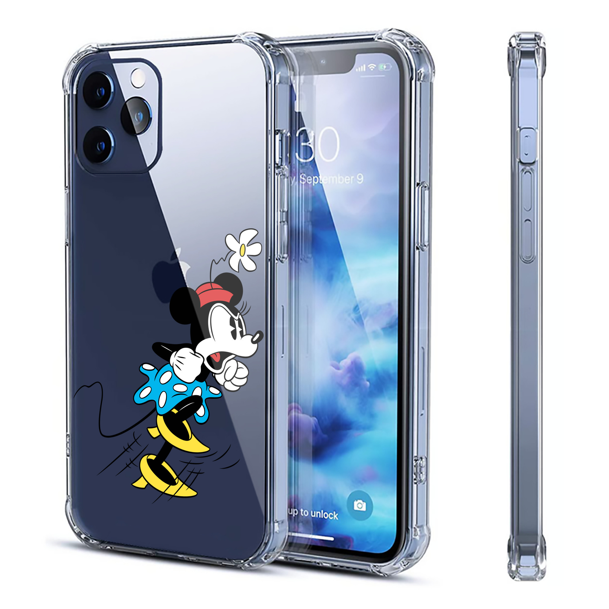 （画像用） ミッキーマウス Mickey Mouse 【iPhone 12シリーズ対応】透明スマホケース（クリアソフトケース）